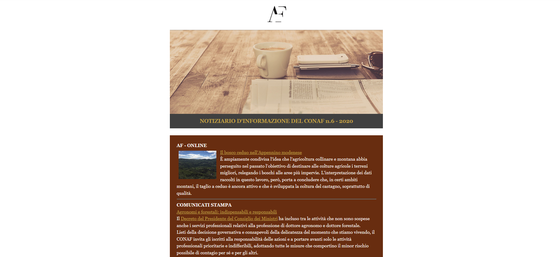 Newsletter di aprile 2020 Newsletter di aprile 2020